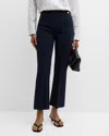 CALLAS MILANO LOLA CROPPED PINTUCK FLARE-LEG PANTS