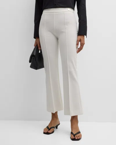 Callas Milano Lolo Cropped Pintuck Flare-leg Pants In White