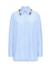 Callas Milano Lyn Tassel Collar Shirt Mc In Blue