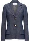 Callas Milano Marcel Single-breasted Denim Blazer In Blau