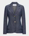 Callas Milano Marcel Single-breasted Denim Blazer In Indigo