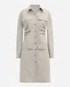 Callas Milano Marrakech Pleated Stretch Cotton Shirtdress In Safari