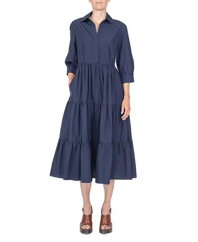 Callas Milano Marseille Tiered Dress In Blue