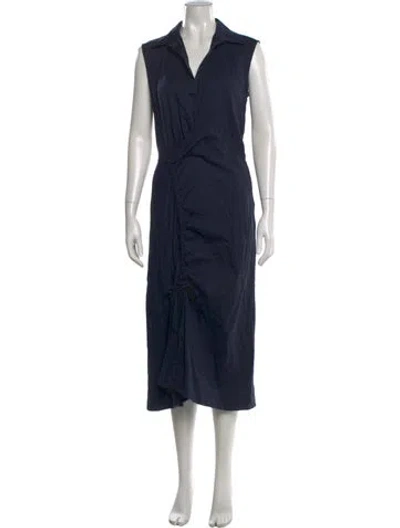 Pre-owned Callas Milano Midi Length Dress In Blue