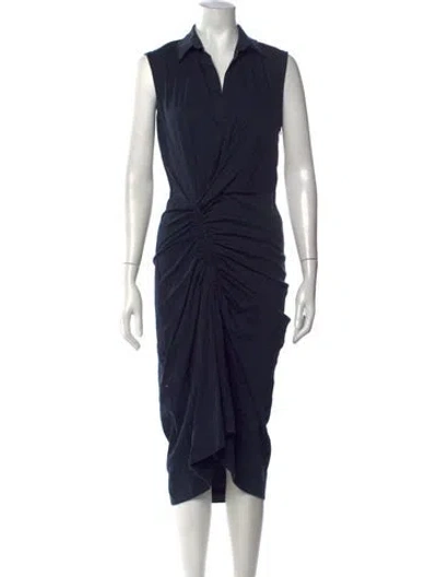 Pre-owned Callas Milano Midi Length Dress In Blue