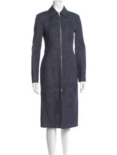 Pre-owned Callas Milano Midi Length Dress W/ Tags In Blue