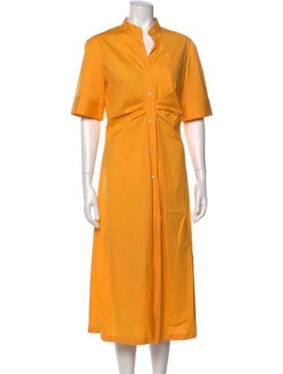 Pre-owned Callas Milano Midi Length Dress In Yellow