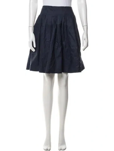 Pre-owned Callas Milano Midi Length Skirt In Blue