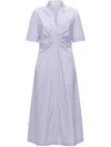 Callas Milano Noor Striped Short-sleeve Shirtdress In White