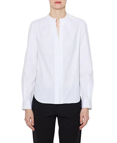 Callas Milano Olympia Long Sleeve Poplin Top In White
