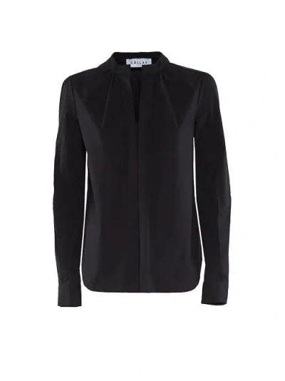 Callas Milano Olympia Poplin Blouse In Black