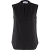 Callas Milano Olympia Poplin Shortsleeve Top In Black