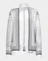 Callas Milano Paulina Dotted Silk Shirt In Whiteblack