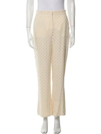 Pre-owned Callas Milano Polka Dot Print Wide Leg Pants W/ Tags In Neutral