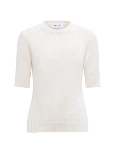 Callas Milano Portia Cashmere Crewneck Sweater In White