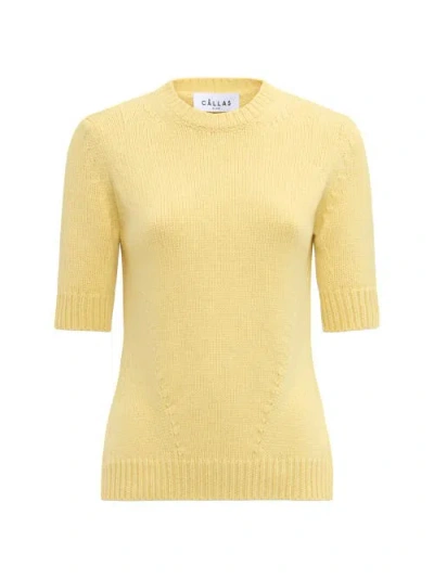 Callas Milano Portia Crewneck Cashmere Sweater In Yellow