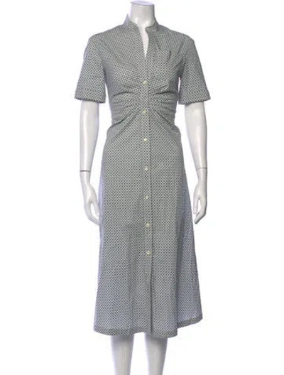 Pre-owned Callas Milano Printed Midi Length Dress In Blue