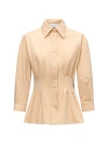 Callas Milano Rhessa Pleated Cotton Shirt In Neutral
