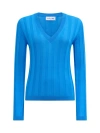Callas Milano Rione V-neck Rib Sweater In Blue