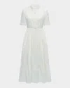 Callas Milano Sardinia Tiered Cotton Midi Dress