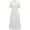 Callas Milano Sardinia Tiered Cotton Midi Dress In White