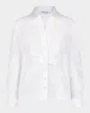 Callas Milano Savile Button-down Silk Twill Scarf Shirt In White