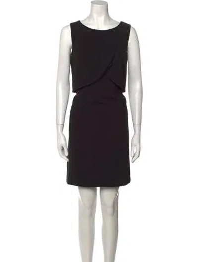 Pre-owned Callas Milano Scoop Neck Mini Dress In Black