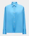 Callas Milano Sirene Button-down Silk Twill Scarf Shirt