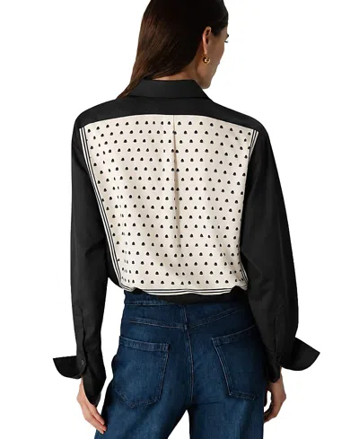 Callas Milano Sirene Scarf Back Shirt In Black