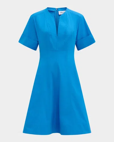 Callas Milano Sora Topstitched A-line Dress In Blue Sea
