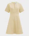 Callas Milano Sora Topstitched A-line Dress In Yellow
