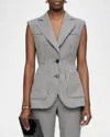 CALLAS MILANO THANDIE CHECK-PRINT VIRGIN WOOL VEST