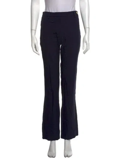 Pre-owned Callas Milano Velvet Flared Pants In Black