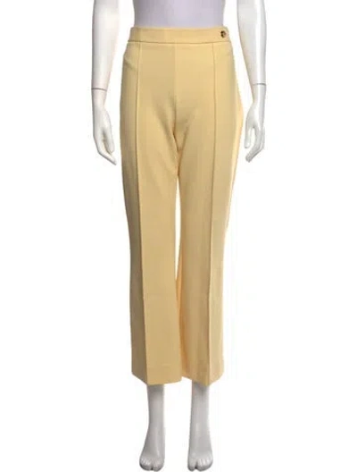 Pre-owned Callas Milano Velvet Straight Leg Pants In Neutrals
