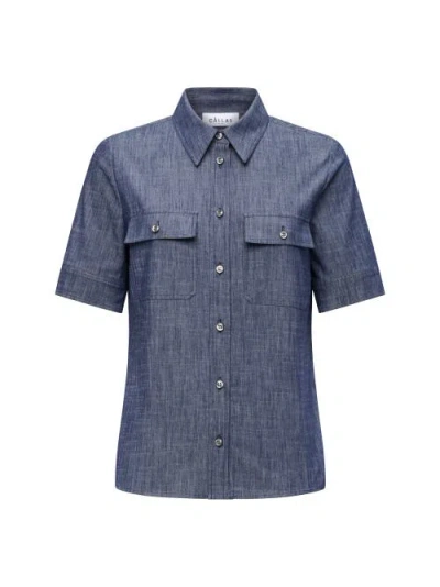 CALLAS MILANO CALLAS MILANO VESPER STRETCH DENIM POPLIN SHIRT