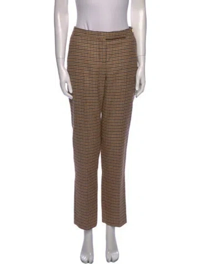 Pre-owned Callas Milano Virgin Wool Straight Leg Pants W/ Tags In Brown