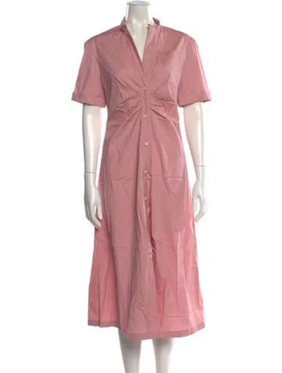Pre-owned Callas Milano V-neck Long Dress In Pink