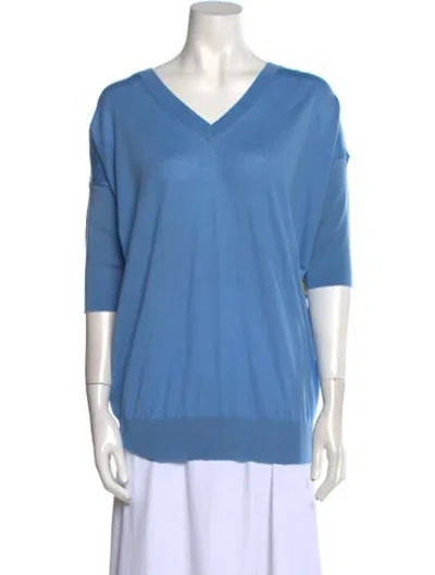 Pre-owned Callas Milano V-neck Sweater In Blue