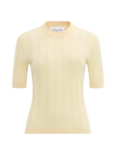 Callas Milano Women's Deeda Crewneck Rib Sweater In Yellow