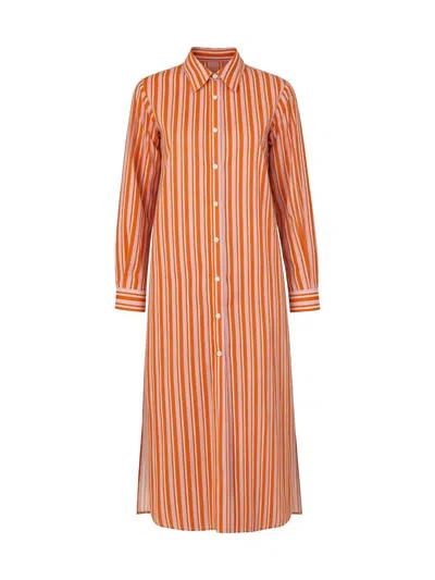 Callas Milano Elissa Long Shirtdress In Orange
