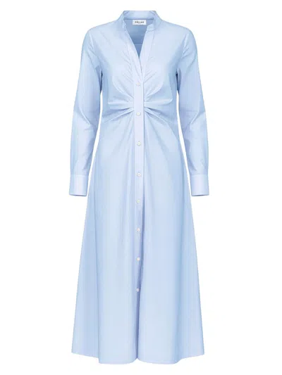 Callas Milano Genny Long Sleeve Shirt Dress In Blue