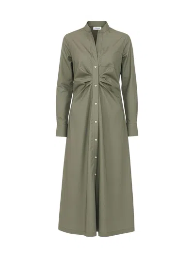 Callas Milano Genny Long Sleeve Shirt Dress In Green