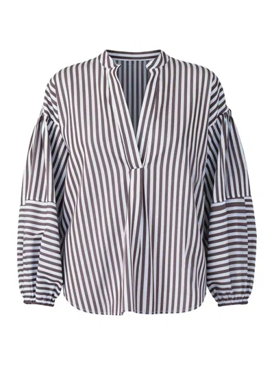 Callas Milano Women's Keaton Shirt With Lantern Sleeves In Blue