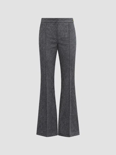 Callas Milano Women's Lola Denim Stretch Crepe Cropped Flare Trousers In Gray