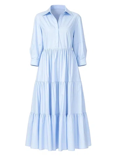 Callas Milano Marseille Tiered Dress In Blue