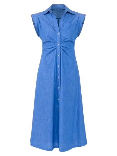 Callas Milano Women's Miami Sleeveless Shirt-dress In Blue