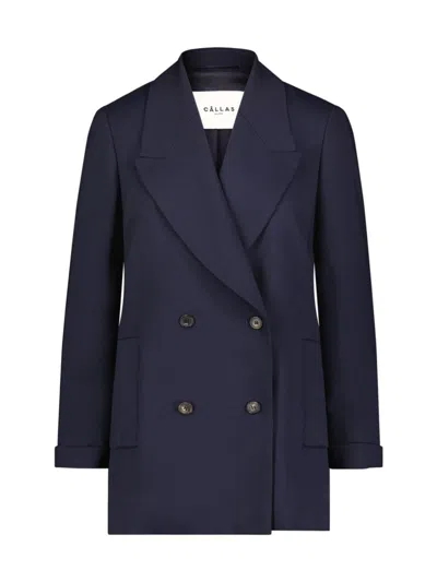 Callas Milano Women's New Vittoria- Signature Double-breasted Jacket Suiting In Navy