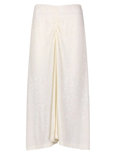 Callas Milano Women's Nikki Sequin Draped Skirt In White
