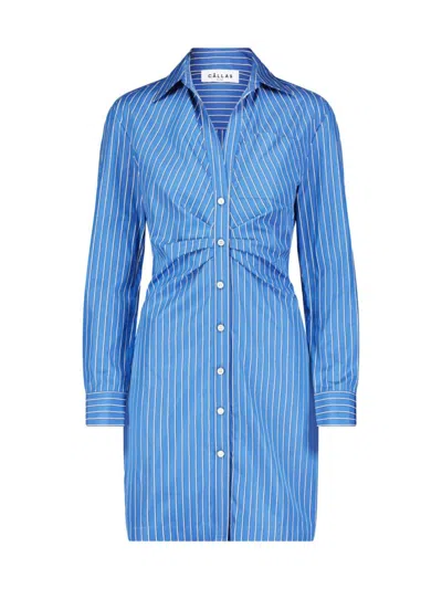 Callas Milano Women's Odette Striped Tailored Buttondown Dress In Blue