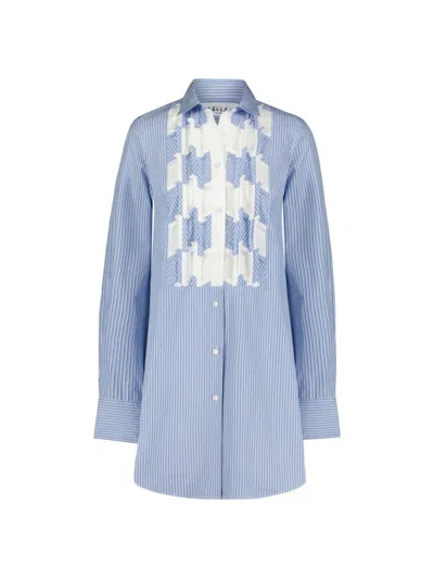CALLAS MILANO WOMEN'S ORIGAMI PATCHWORK FRONT TUNIC SHIRT-DRESS